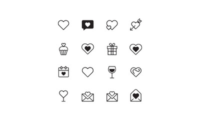 Minimal Love & Heart UI Icon Set