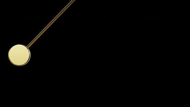 Swinging Golden Cone Pendulum Loop - Luxury and Dowsing Concept