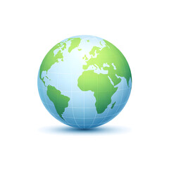 Fototapeta premium green globe on white background