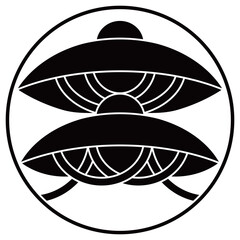 家紋です。糸輪に二階笠といいます。