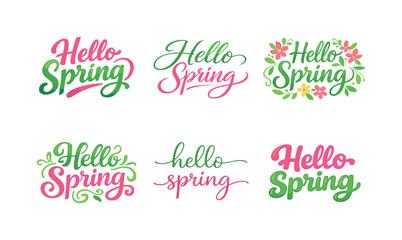 Fototapeta premium Artistic Lettering Variations. Watercolor lettered greetings. Set lettering. harmonious lettering variations of the same emblematic concept, each