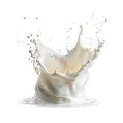 Milk Splash Dynamic Action on Transparent Background