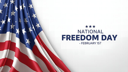 National freedom day celebration with american flag on february 1st, american flag background