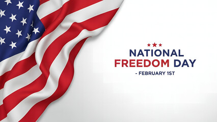 National freedom day celebration with american flag on february 1st, american flag background