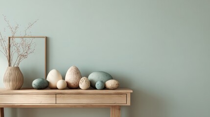 Minimal Easter interior with copy space