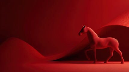 Chinese New Year horse on red