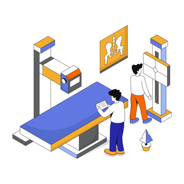 Editable design illustration of x ray scanner 