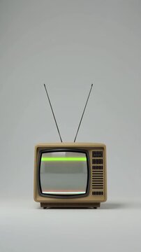 白背景のブラウン管テレビ砂嵐動画