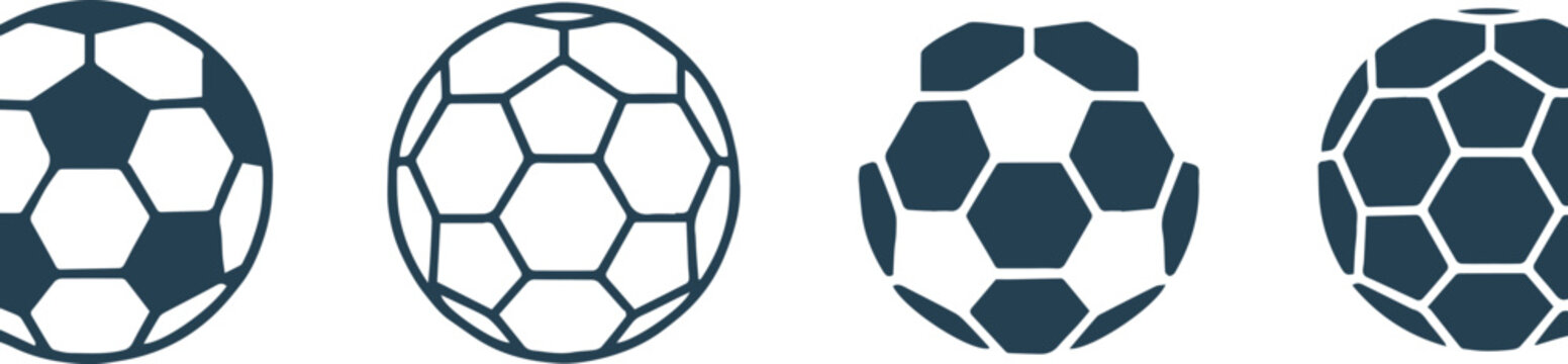 soccer geometric ball panel patterns vector illustration set