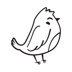 The doodle bird.Bird hand drawn.Bird cartoon icon.Vector illustration