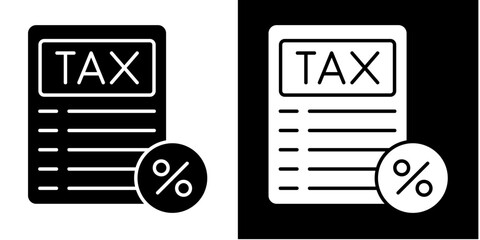 Taxes Icon Set White Glyph Style Collection