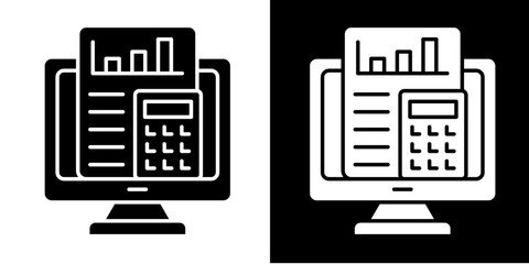 Bookkeeping Icon Set White Glyph Style Collection