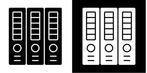 Folder Icon Set White Glyph Style Collection