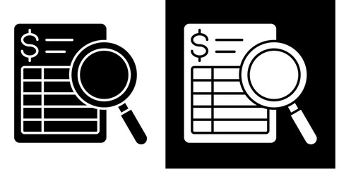 Audit Icon Set White Glyph Style Collection