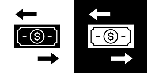 Transaction Icon Set White Glyph Style Collection