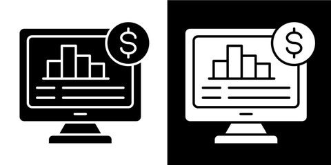 Computer Icon Set White Glyph Style Collection