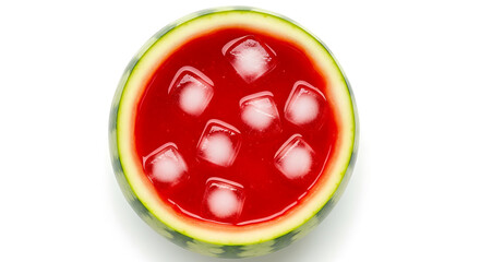 ice syrup in a container made from watermelon skin