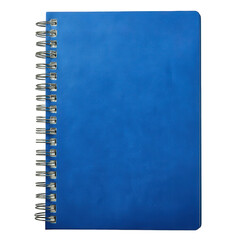 Blue spiral notebook isolated on transparent background