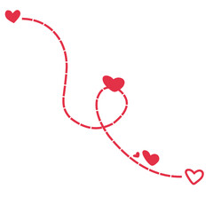 Red Lines with Heart Decorations