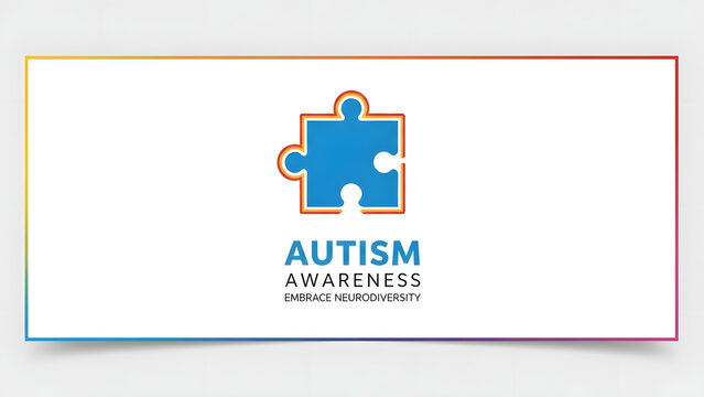 World Autism Awareness Day &ndash; Colorful Puzzle Pieces and Blue Support Background