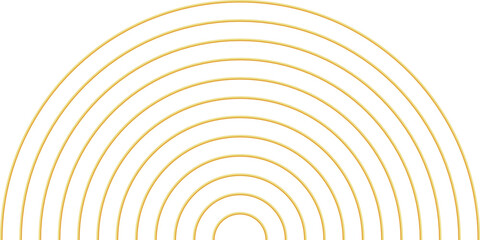 Aesthetic gold spiral. Outline thin gold spiral. Concentric circles. Golden geometric luxury shape. Metallic boho art deco element. Bohemian minimal liner style. Retro vintage art vector illustration.