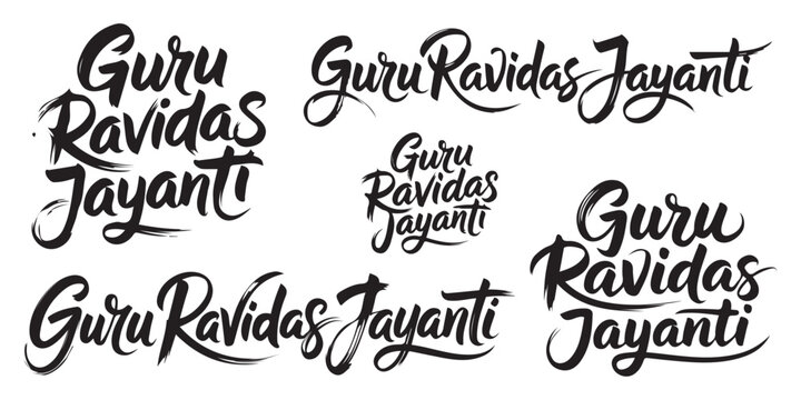 Guru Ravidas Jayanti festival celebration text vector designs