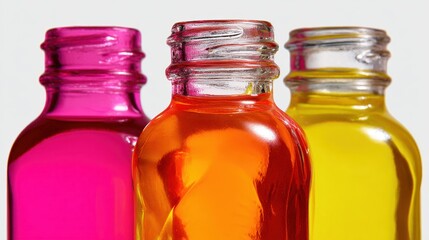 Colorful bottles filled with liquid