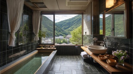 Mountain view bathroom