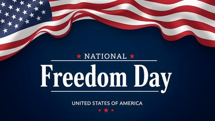 Naklejka premium National freedom day celebration with American flag