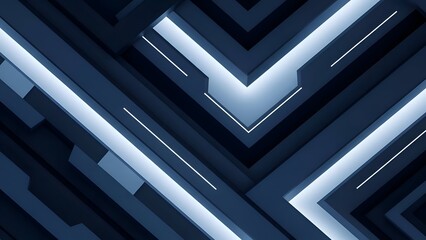 Geometric Pattern with Neon Lights.