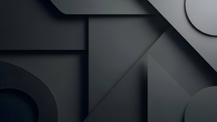 Geometric Shapes Dark Gray Abstract Background.
