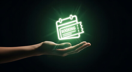 Secure Your Spot Easy Booking Ticketing Events Calendar Appointments Glowing in Your Hand Event