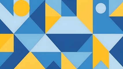 Geometric Shapes in Blue and Yellow.