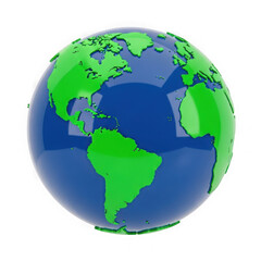 Fototapeta premium 3d rendered earth globe with americas centered
