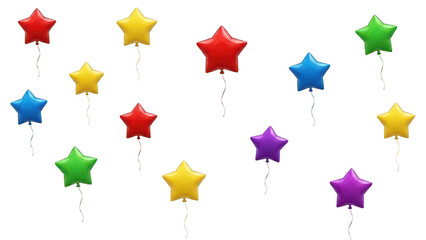 Star Shaped Helium Balloons Colorful Group Cut-out for Festive Decor