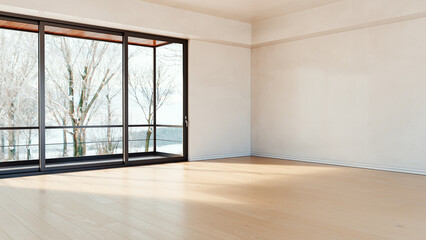 Naklejka premium Large luxury modern bright interiors Living room mockup illustration 3D rendering image