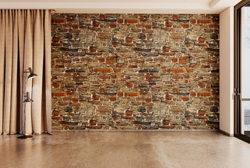 Naklejka premium Large luxury modern bright interiors Living room mockup illustration 3D rendering image