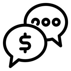 Financial Negotiation Discussion Icon Line Style