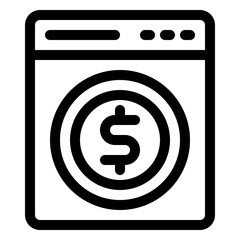 Online Payment Gateway Dollar Coin Icon