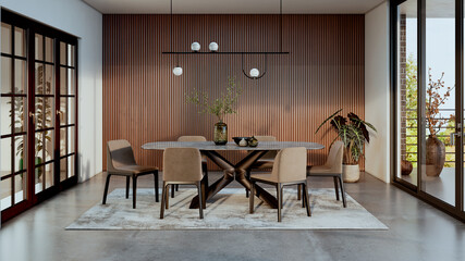 Naklejka premium Large luxury modern bright interiors Living room mockup illustration 3D rendering image