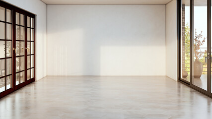 Naklejka premium Large luxury modern bright interiors Living room mockup illustration 3D rendering image