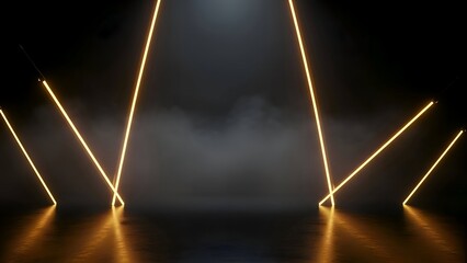 Glowing Neon Lights on Dark Background.