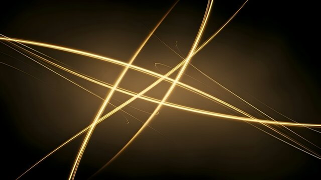 Golden Light Trails Against Dark Background. - Powered by Adobe