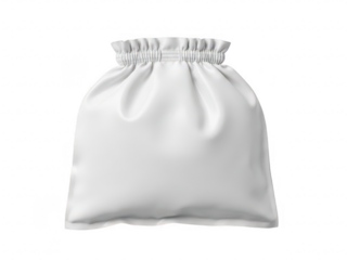 Elegant white silk pouch isolated on transparent background