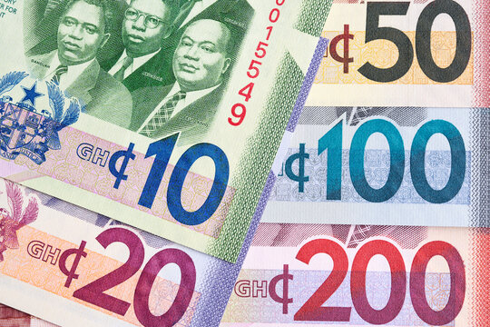 Ghanaian Cedi a closeup business background