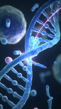 Vertical CRISPR Cas9 DNA Gene Editing Medical Science Animation