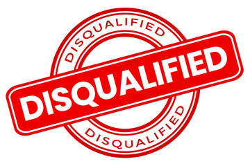 red disqualified rubber stamp vector illustration element png file transparent background	