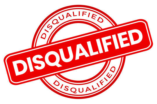 red disqualified rubber stamp vector illustration element png file transparent background	
