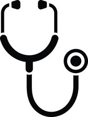 Black Stethoscope Icon Healthcare Equipment Symbol