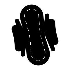 menstrual pad with wings glyph icon